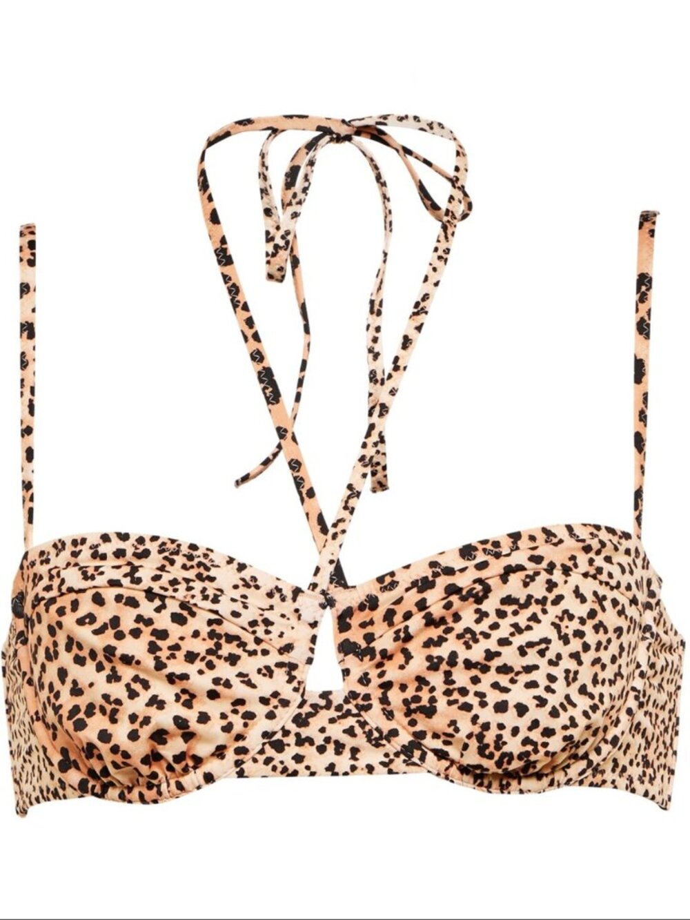 Ulla Johnson Aleena Snow Leopard-Print Bikini Top Size XL - Picture 5 of 12